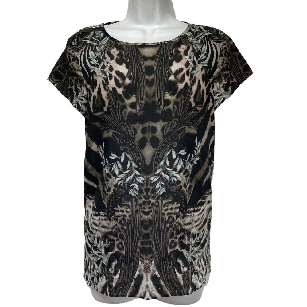 AllSaints Spitalfields Zebra Blouse Size 6